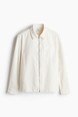 H&M - Men White Regular Fit Corduroy Overshirt