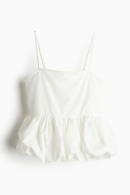 H&M - Women White Bubble-Hem Strappy Top