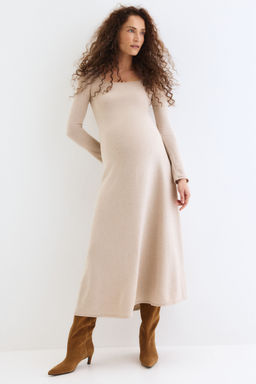 H&M - Women Beige Mama Fine-Knit Dress