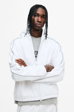 H&M - Men Grey Loose Fit Zip-Through Hoodie