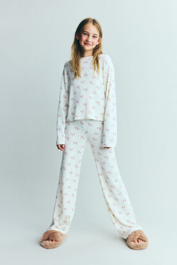 H&M - Girls White 2-Piece Top And Trousers Set