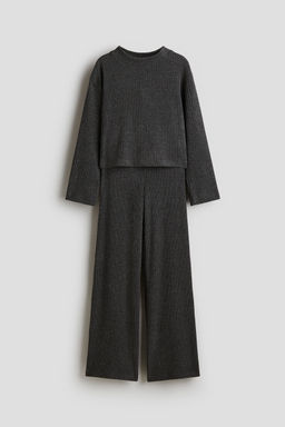 H&M - Girls Grey 2-Piece Top And Trousers Set