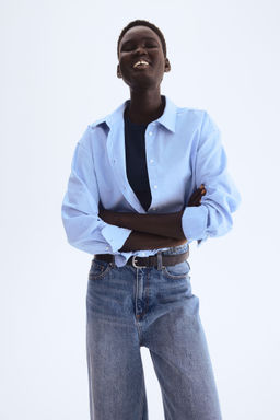 H&M - Women Blue Oxford Shirt