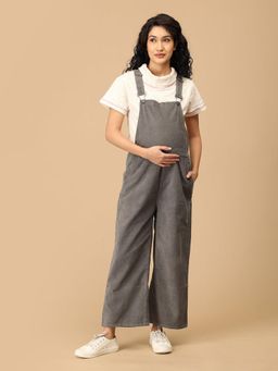 The Mom Store - Olive Corduroy Maternity Dungaree