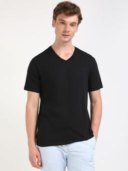 Calvin Klein - Black Solid Regular Fit Cotton T-Shirt