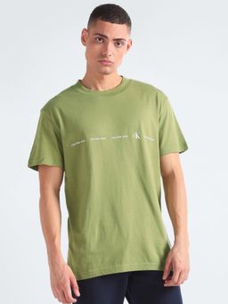Calvin Klein - Green Logo Regular Fit Cotton T-Shirt