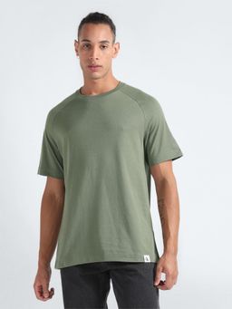 Calvin Klein - Olive Solid Oversized Fit Cotton T-Shirt