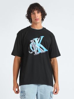 Calvin Klein - Black Graphic Oversized Fit Cotton T-Shirt