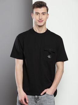 Calvin Klein - Black Solid Relaxed Fit Cotton T-Shirt