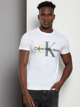 Calvin Klein - White Logo Slim Fit Cotton T-Shirt