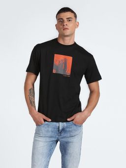 Calvin Klein - Black Graphic Relaxed Fit Cotton T-Shirt
