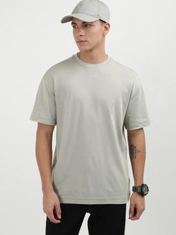 Calvin Klein - Beige Solid Relaxed Fit Cotton T-Shirt