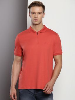 Calvin Klein - Red Solid Regular Fit Cotton Polo T-Shirt