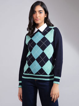 Twenty Dresses by Nykaa Fashion - Blue Back In Style Sweater Top