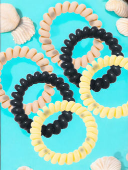 OOMPH - Combo Of 6 Non-Tangle Elastic Rubber Band Ponytail Holder