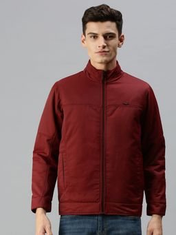 SHOWOFF - Men Casual Solid Maroon Jacket