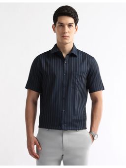 Arrow - Mens Self Design Vertical Stripes Ceremony Shirt