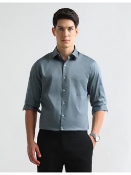 Arrow - Mens Geometric Self Design Auto Press Flx Shirt