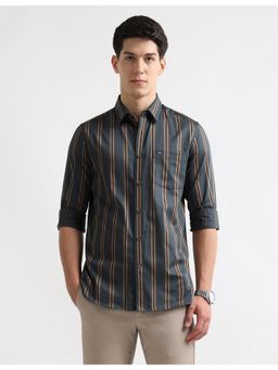 Arrow Sports - Mens Vertical Stripes Chelsea Slim Fit Shirt
