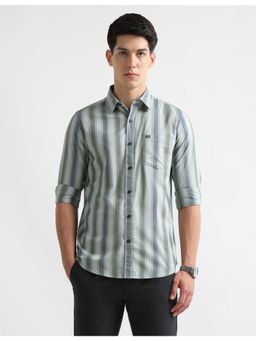 Arrow Sports - Mens Vertical Stripes Chelsea Slim Fit Shirt