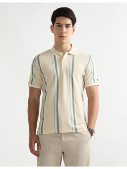 Arrow Sports - Mens Vertical Stripes Regular Fit Polo T-Shirt