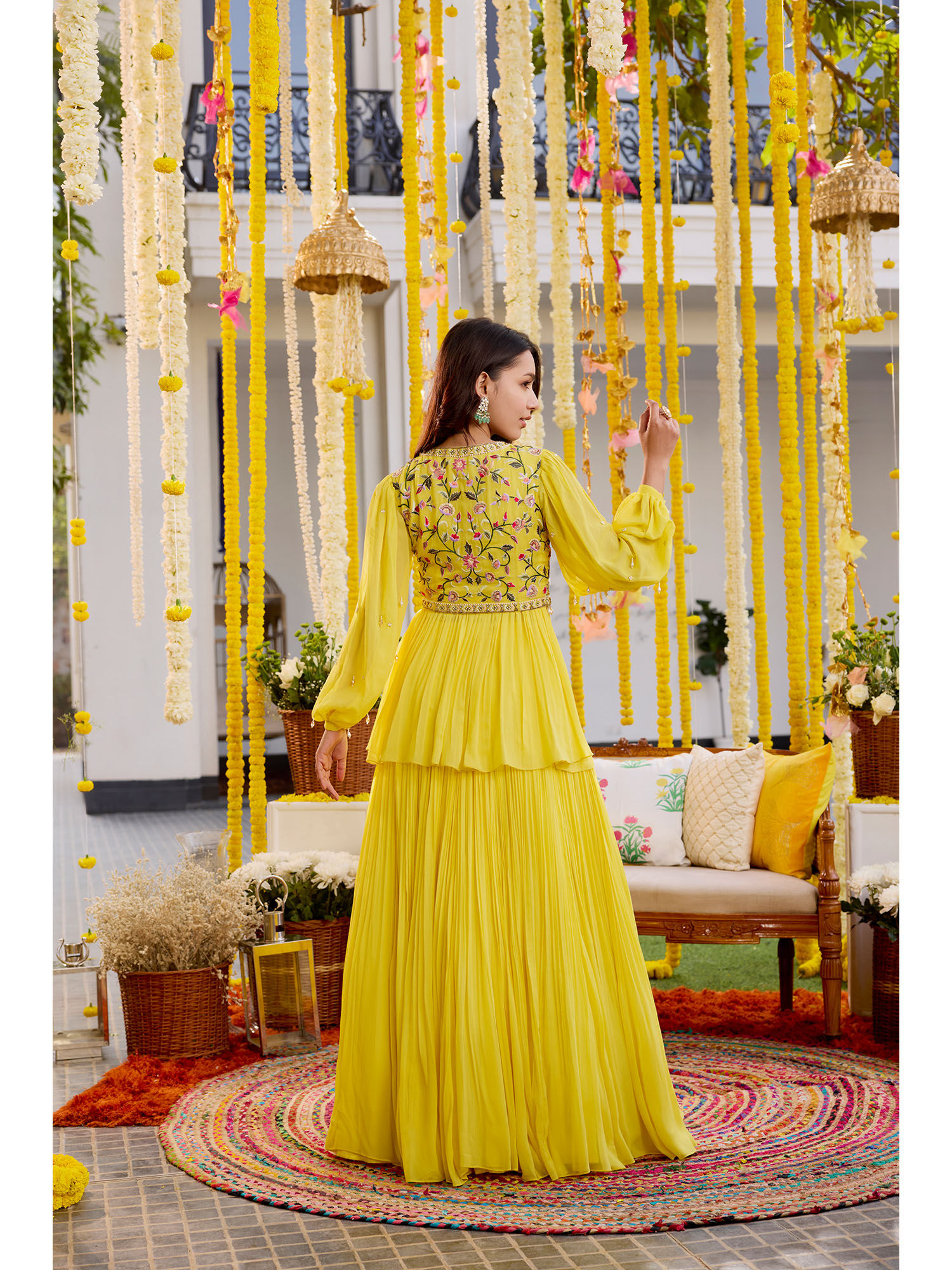 peplum style lehenga choli