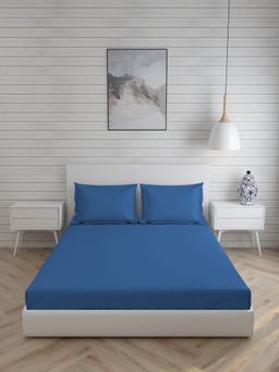 Boutique Living - Kalpavriksha 300 TC King Bedsheet -Blue