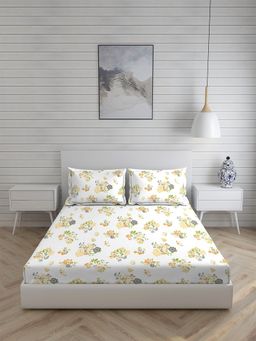 Boutique Living - Iris Gaze 160 TC King Bedsheet -Yellow