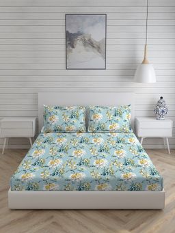 Boutique Living - Iris Gaze 160 TC King Bedsheet -Blue