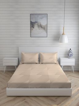 Boutique Living - Mystic Hues 270 TC Double Bedsheet -Beige