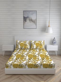Boutique Living - Monologue 146 TC King Bedsheet -Yellow