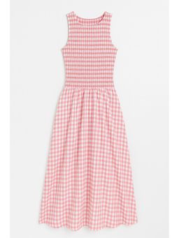 The Clothing Factory - Pink Gingham Smocked Bodice Dress