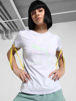 Puma - Women Grey Training Graphic Printed T-shirt