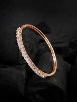 Adwitiya - Women Rosegold-Plated Stone-Studded Bracelet