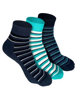 Heelium - Bamboo Quarter 3 Pair Of Ankle Socks for Men-Multi Color