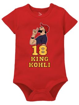 Zeezeezoo - Bright Red Printed Pure Cotton Baby Bodysuit