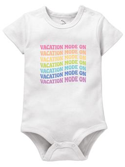 Zeezeezoo - White Typography Printed Pure Cotton Bodysuit