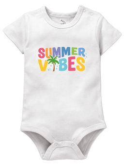 Zeezeezoo - White Summer Vibes Pure Cotton Baby Bodysuit