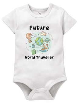 Zeezeezoo - White Future World Traveller Pure Cotton Bodysuit