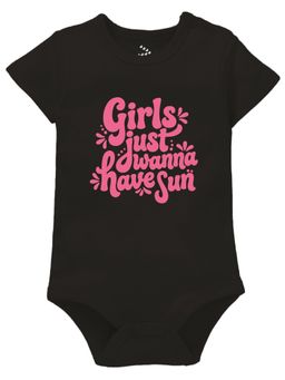 Zeezeezoo - Black Typography Printed Pure Cotton Bodysuit