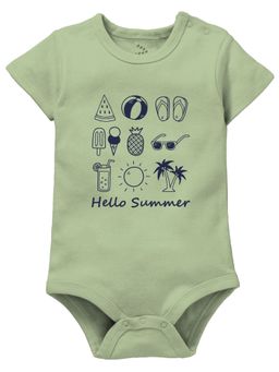 Zeezeezoo - Green and Black Printed Pure Cotton Bodysuit