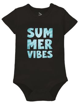 Zeezeezoo - Black Typography Print Pure Cotton Bodysuit