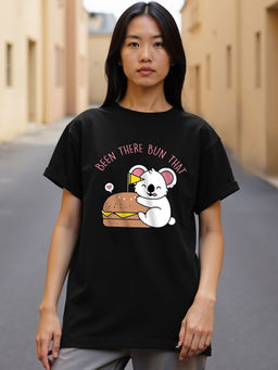 Bewakoof - Women's Black Been There Graphic Printed Boyfriend T-shirt