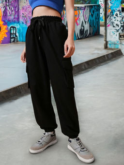 Bewakoof - Air 1.0 Women's Black Super Loose Fit Cargo Joggers