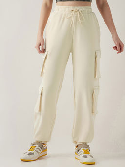 Bewakoof - Air 1.0 Women's Beige Super Loose Fit Cargo Joggers