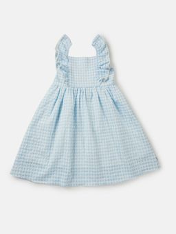 Gini & Jony - Girls Blue Cotton Checks Dress