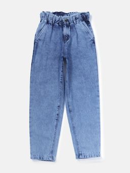 Gini & Jony - Girls Blue Denim Solid Jeans
