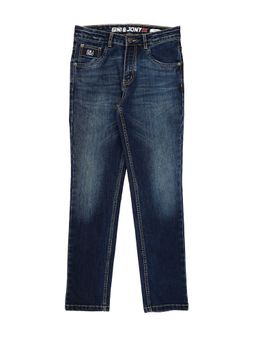 Gini & Jony - Boys Navy Blue Denim Solid Jeans