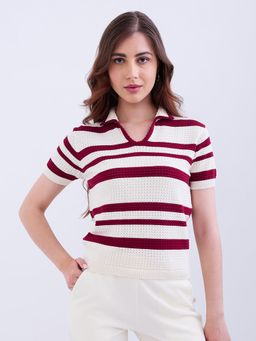 Spykar - Crimson Red Slim Fit Casual Sweaters for Women