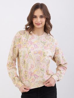 Spykar - White Comfort Fit Casual Sweatshirt for Women